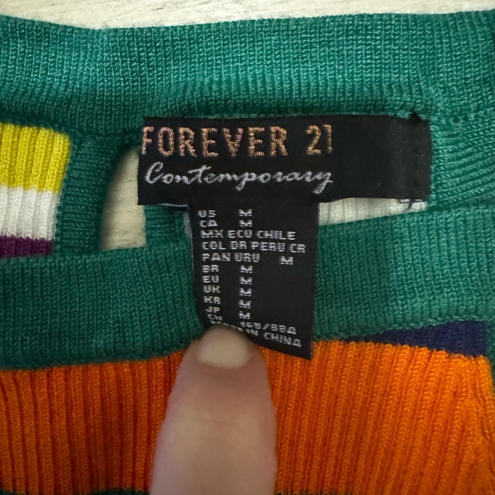 Forever 21 Colorful Striped Midi Sweater Dress - Picture 5 of 7
